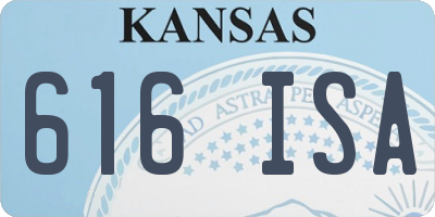 KS license plate 616ISA