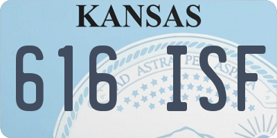 KS license plate 616ISF