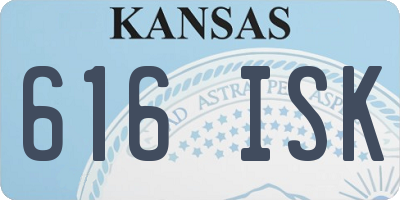 KS license plate 616ISK