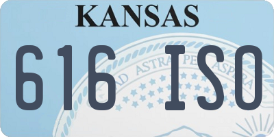 KS license plate 616ISO