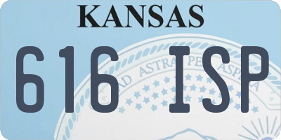 KS license plate 616ISP