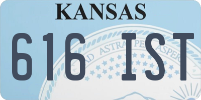 KS license plate 616IST