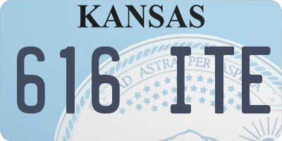 KS license plate 616ITE