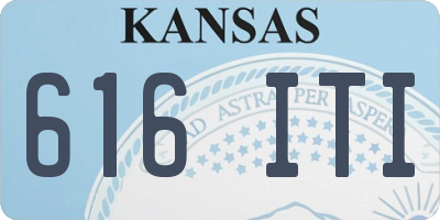 KS license plate 616ITI