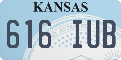 KS license plate 616IUB