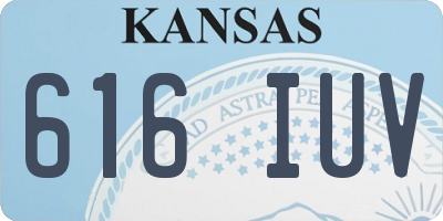 KS license plate 616IUV