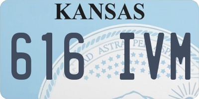 KS license plate 616IVM