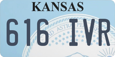 KS license plate 616IVR