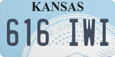 KS license plate 616IWI