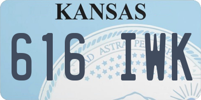 KS license plate 616IWK