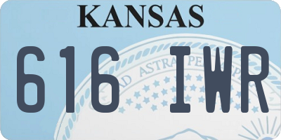 KS license plate 616IWR