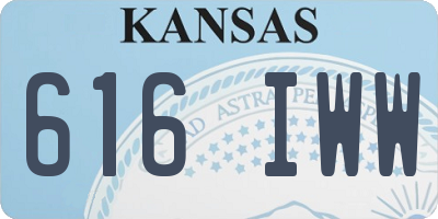 KS license plate 616IWW
