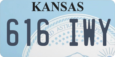 KS license plate 616IWY