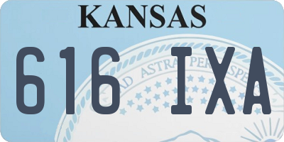 KS license plate 616IXA