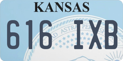 KS license plate 616IXB