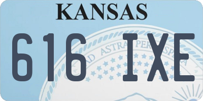 KS license plate 616IXE