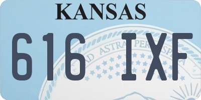 KS license plate 616IXF