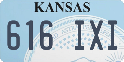 KS license plate 616IXI