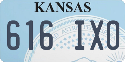 KS license plate 616IXO
