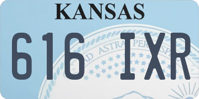 KS license plate 616IXR