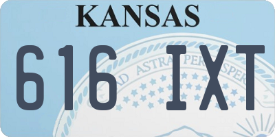 KS license plate 616IXT