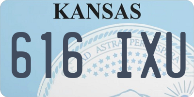 KS license plate 616IXU