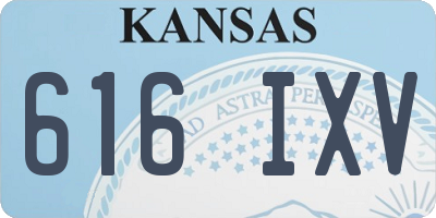 KS license plate 616IXV