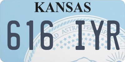 KS license plate 616IYR