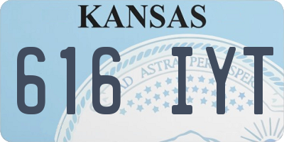 KS license plate 616IYT