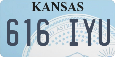 KS license plate 616IYU