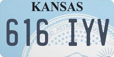 KS license plate 616IYV