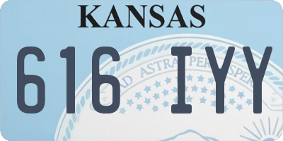 KS license plate 616IYY