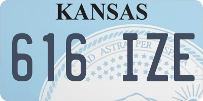 KS license plate 616IZE