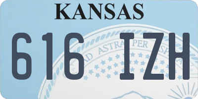 KS license plate 616IZH