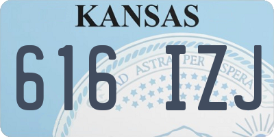 KS license plate 616IZJ