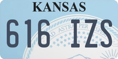 KS license plate 616IZS