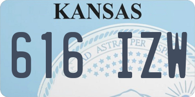 KS license plate 616IZW