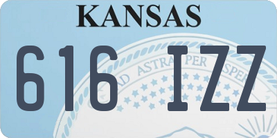 KS license plate 616IZZ