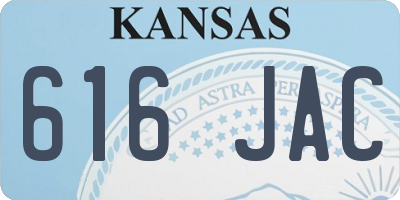 KS license plate 616JAC
