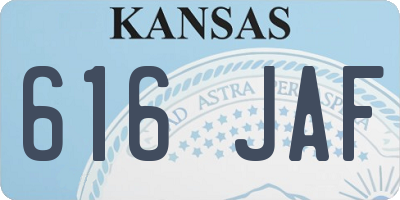 KS license plate 616JAF