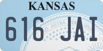 KS license plate 616JAI