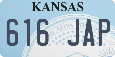 KS license plate 616JAP