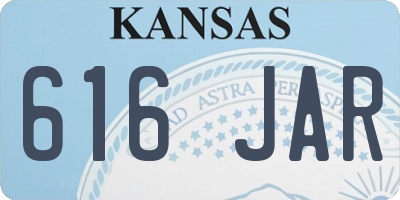 KS license plate 616JAR