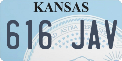 KS license plate 616JAV