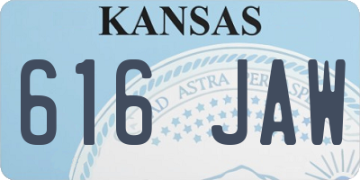 KS license plate 616JAW