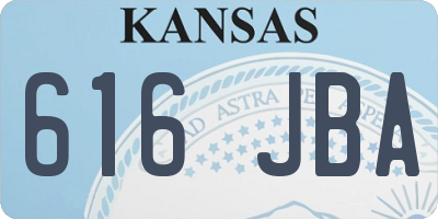 KS license plate 616JBA