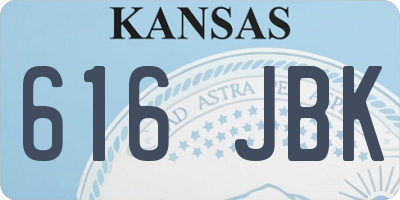 KS license plate 616JBK