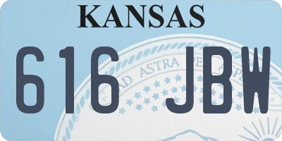 KS license plate 616JBW