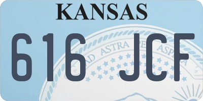 KS license plate 616JCF