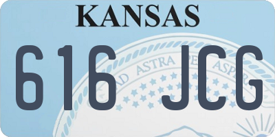 KS license plate 616JCG